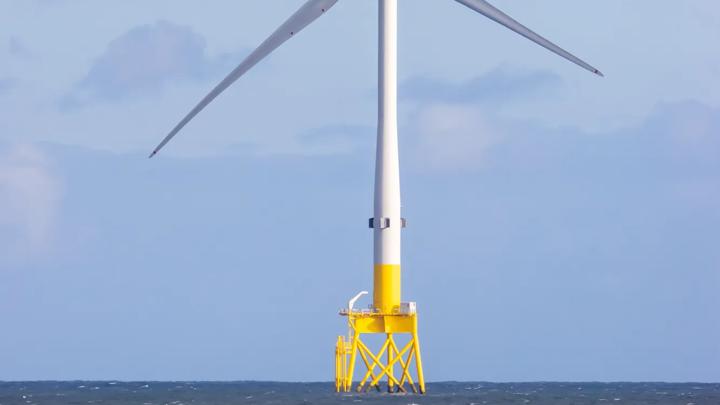 Offshore wind turbine, part of a windfarm