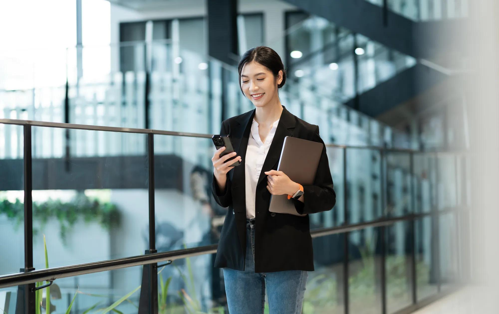 Portrait of a beautiful young Asian businesswoman at the company