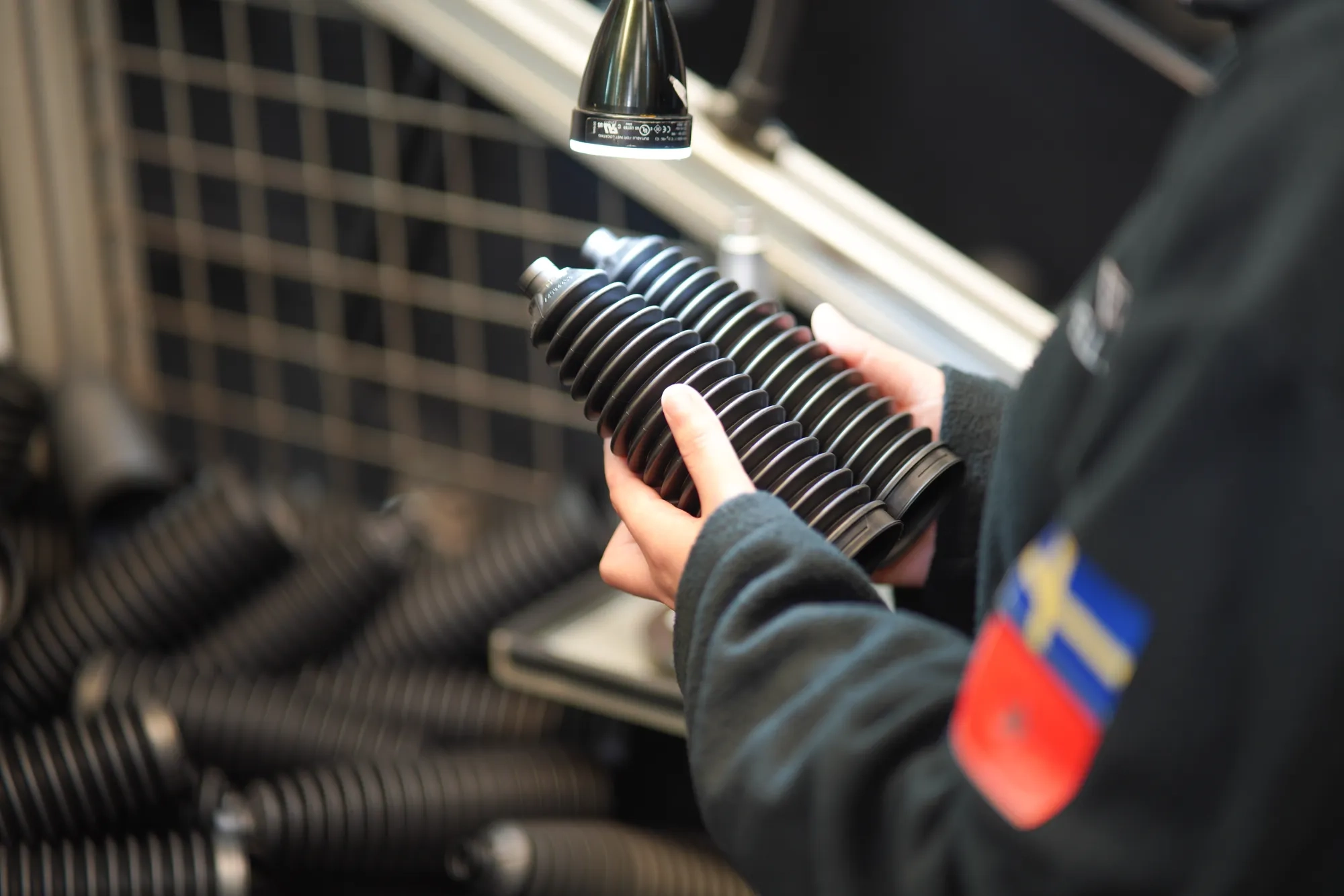 At Trelleborg Kenitra, an operator meticulously inspects parts to ensure we consistently deliver top-quality products to our customers.