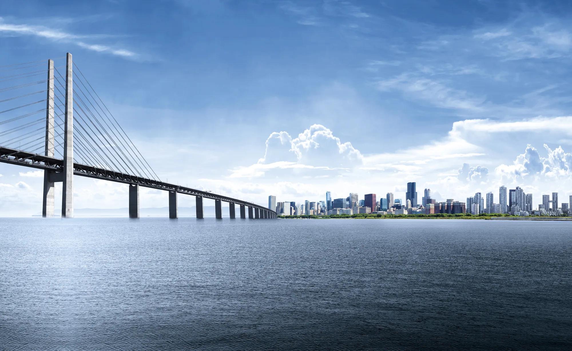 Industrial bridge structure over water