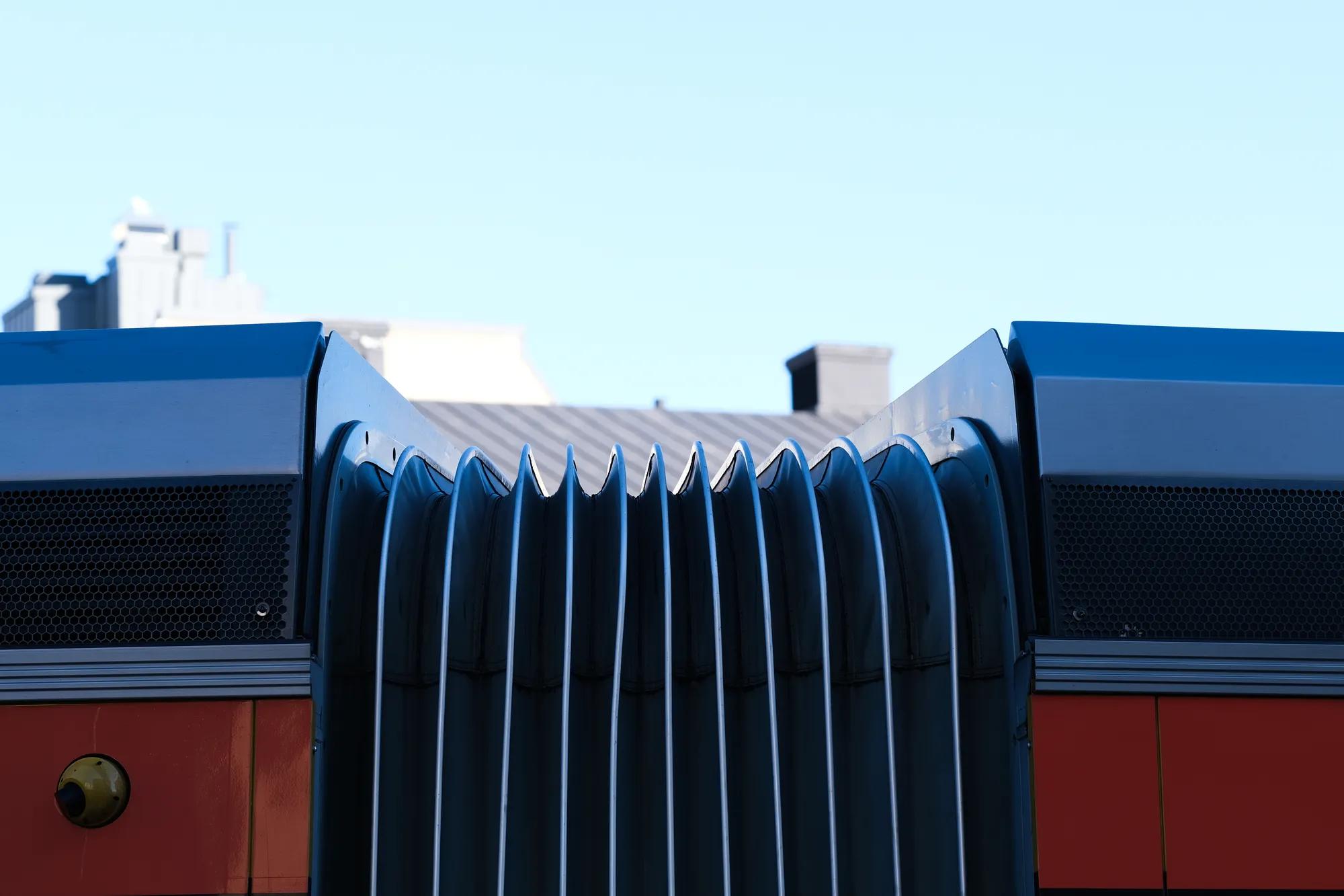 Detail of bellows of a atriculated tram
