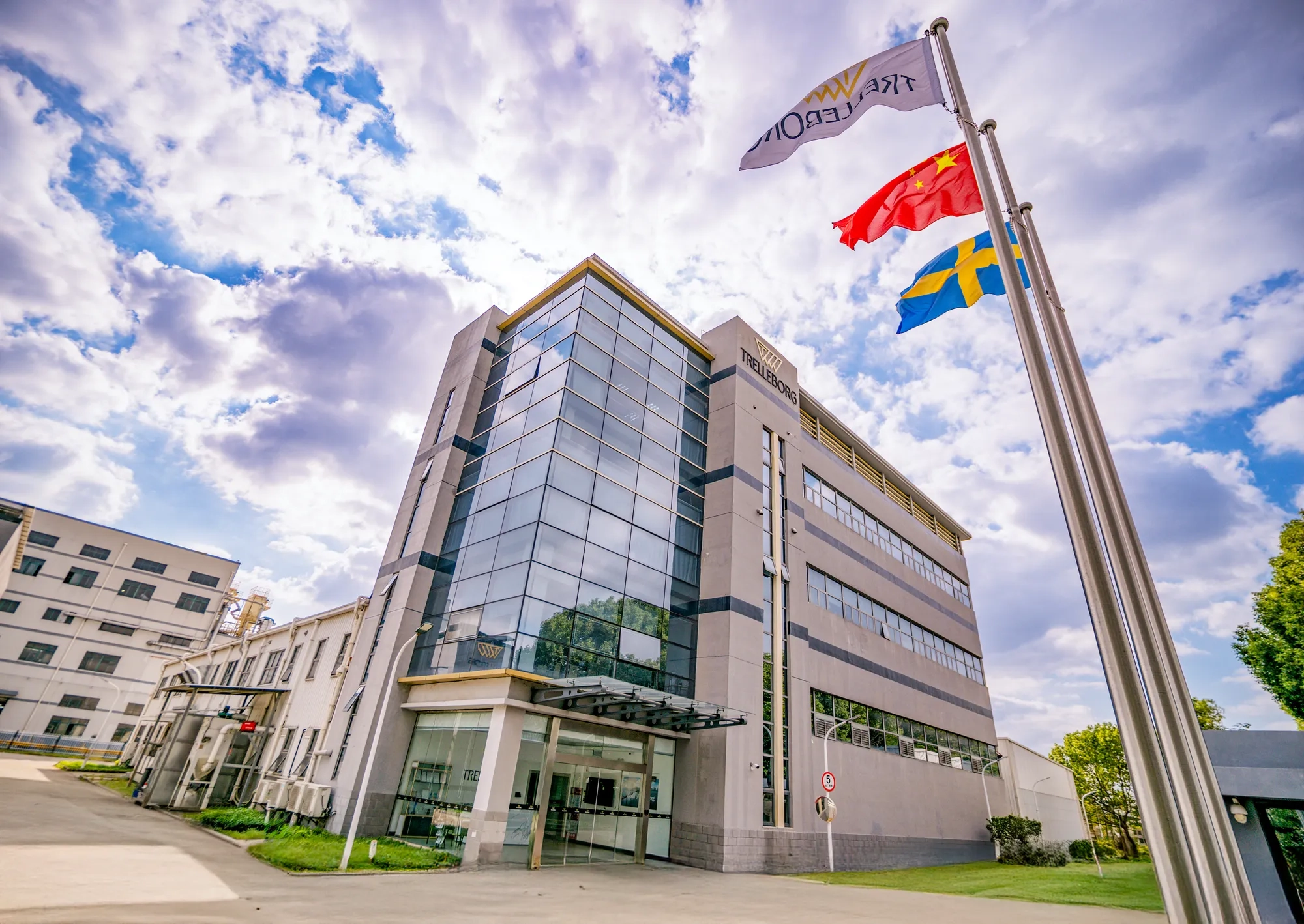 An exterior view of the Trelleborg Wuxi Boots facility, China, which manufactures bellows for steering and driveshaft systems.