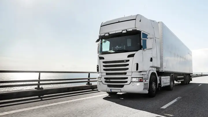 Truck on bridge