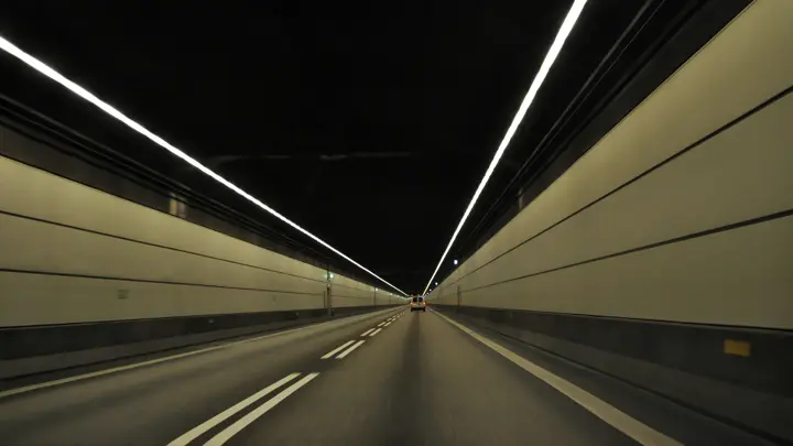 Car in tunnel