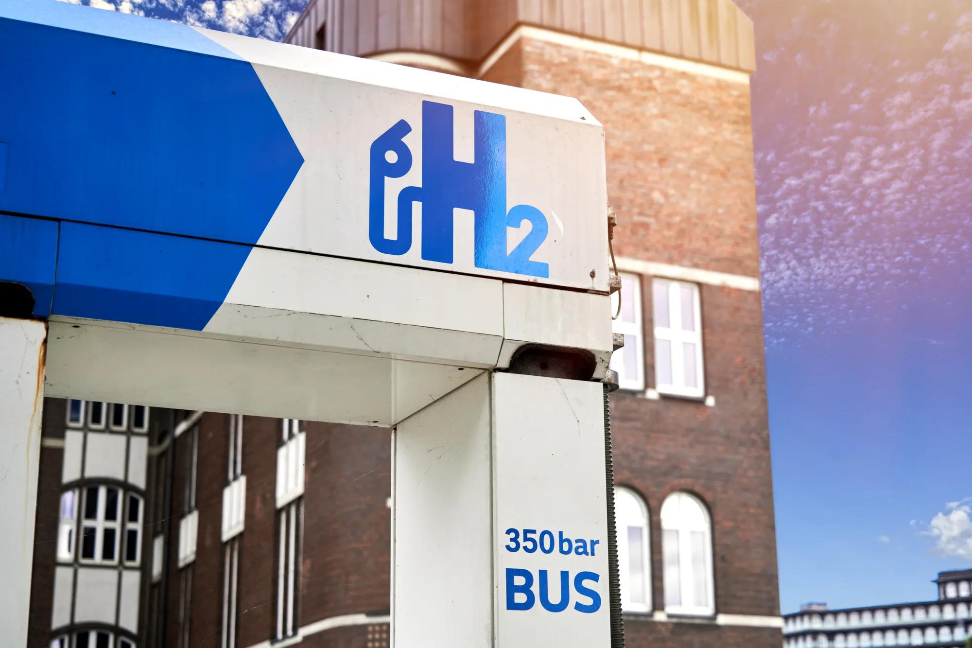 Part of a hydrogen gas filling station for buses powered by the gas produced from water and electricity