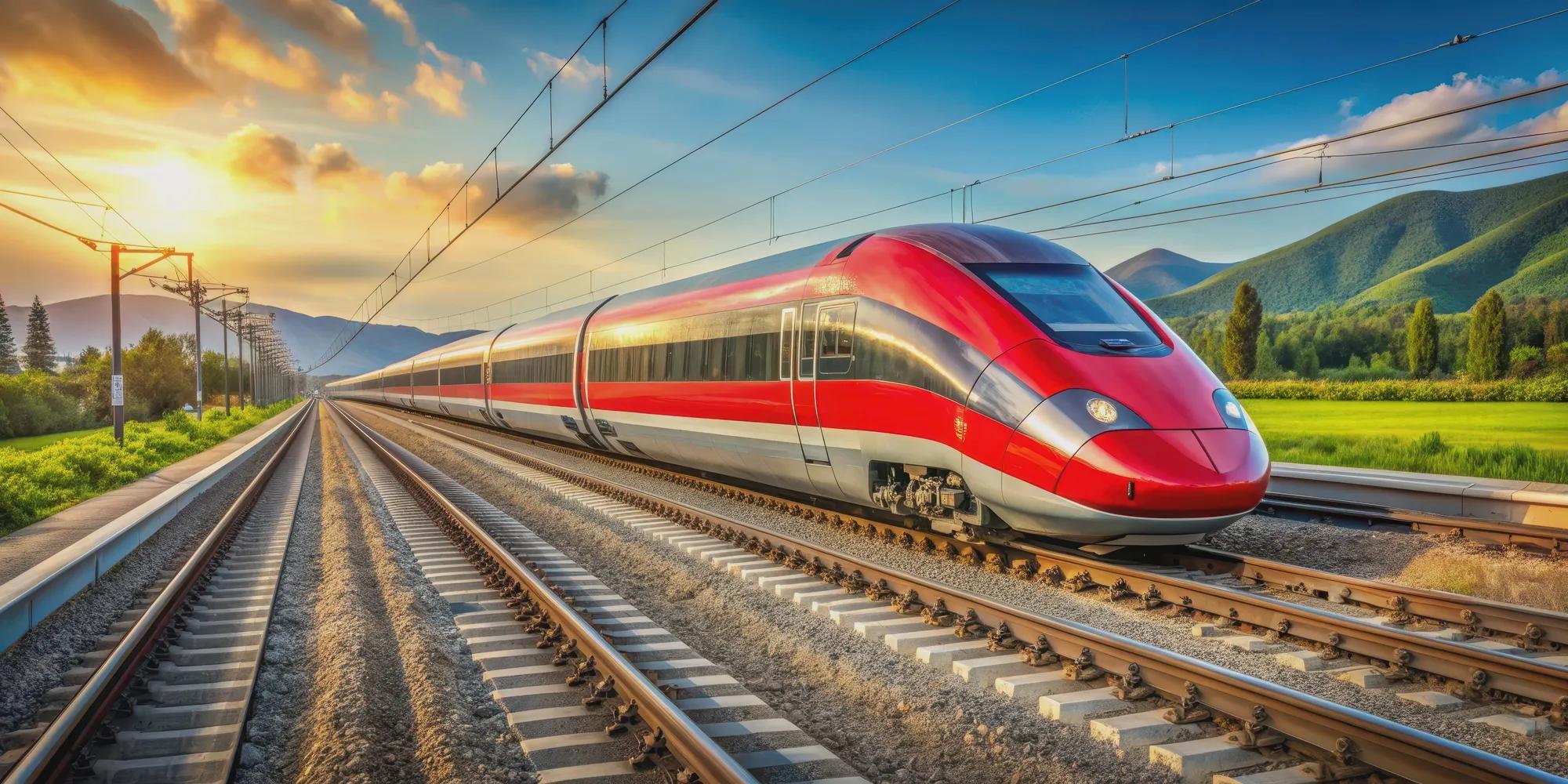 High speed train on tracks